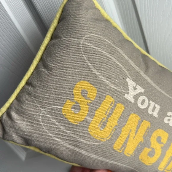 You are my sunshine lumbar accent pillow in gray and yellow - Picture 4 of 4